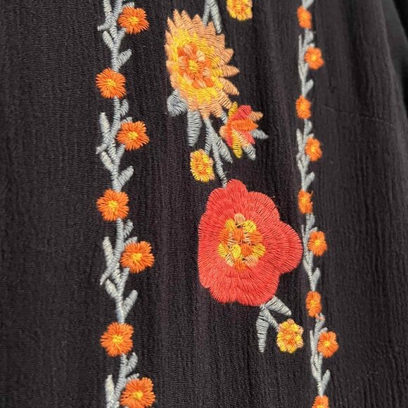 Savanna Jane Puff Sleeve Dress Pink Blue Embroidery Size S - Picture 10 of 11